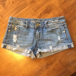 Denim short shorts